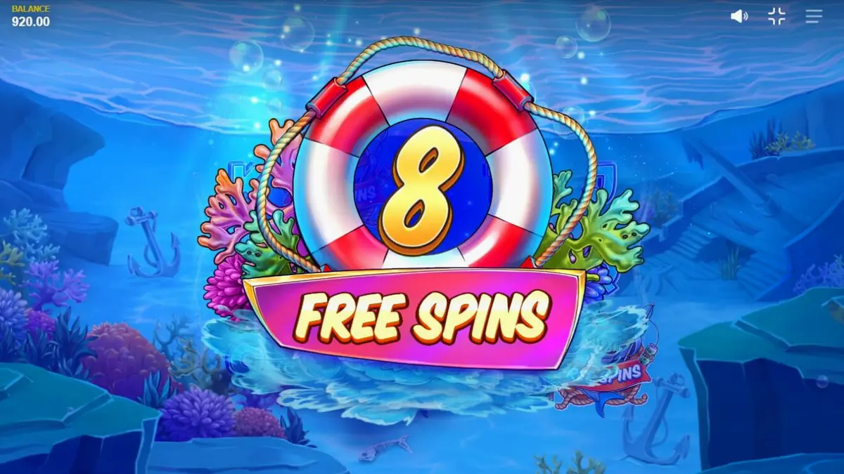 Tampilan visual slot Shark Boss dengan hiu di atas kapal