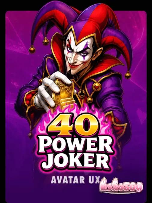 Tampilan visual slot 40 Power Joker dengan nuansa neon dan simbol buah klasik
